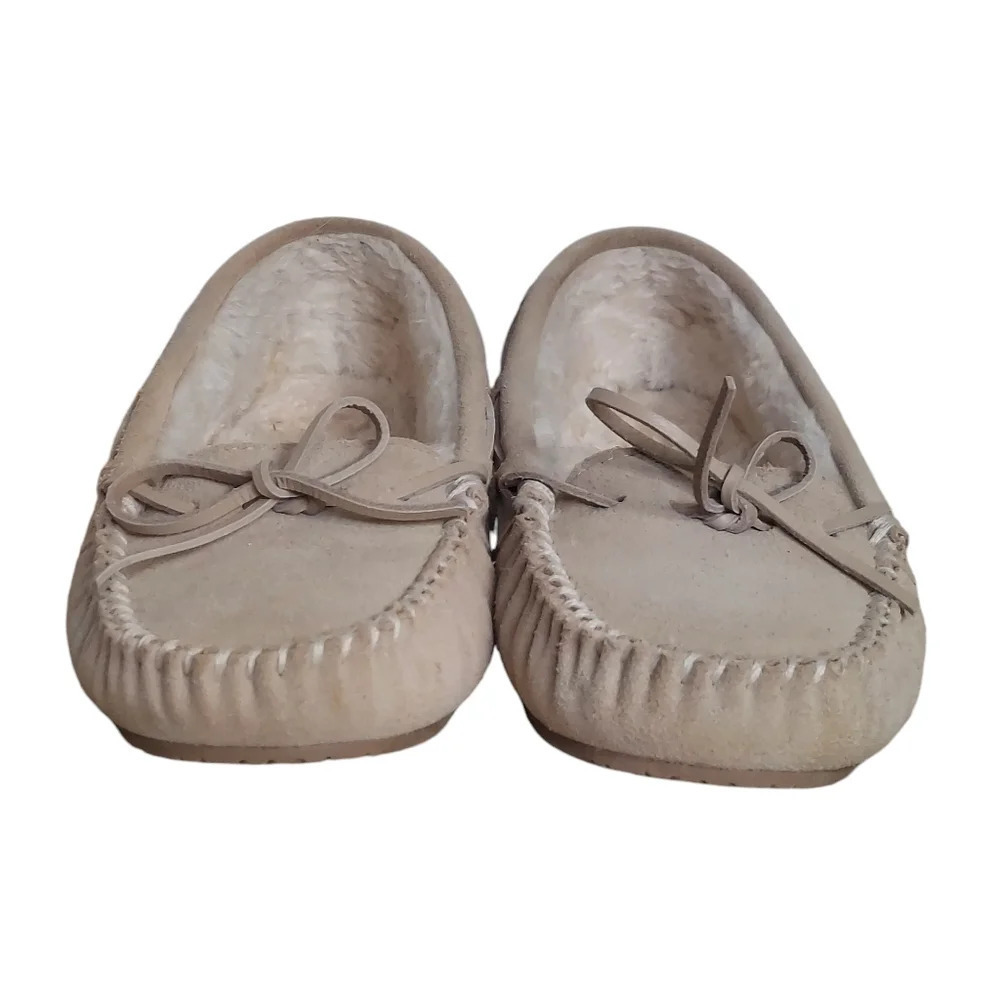 Minnetonka Moccasin Suede Faux Fur Lined Slippers‎ Women's - Picture 6 of 16